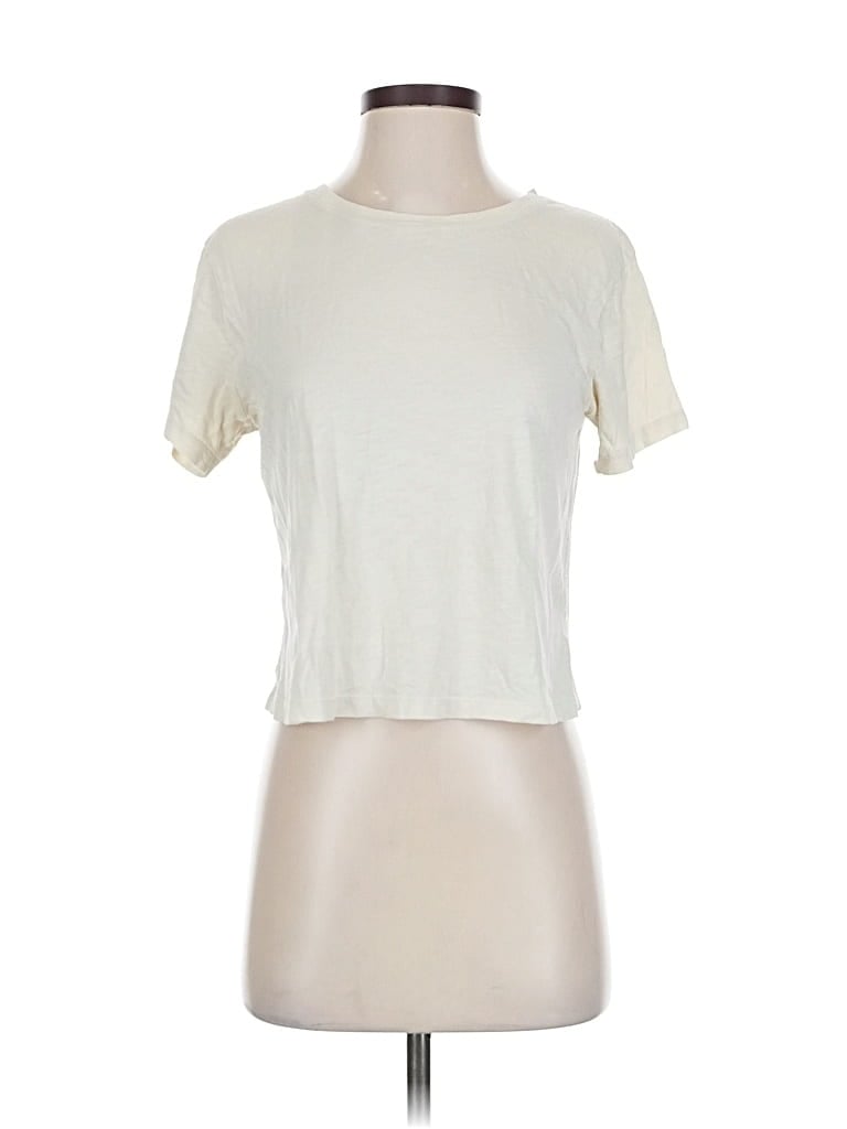 Pre-owned Athleta Short Sleeve T-shirt In White