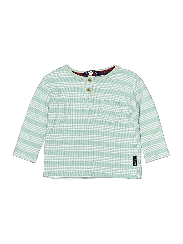 Pre-owned Ben Sherman Babies' Long Sleeve Henley Shirt In Green