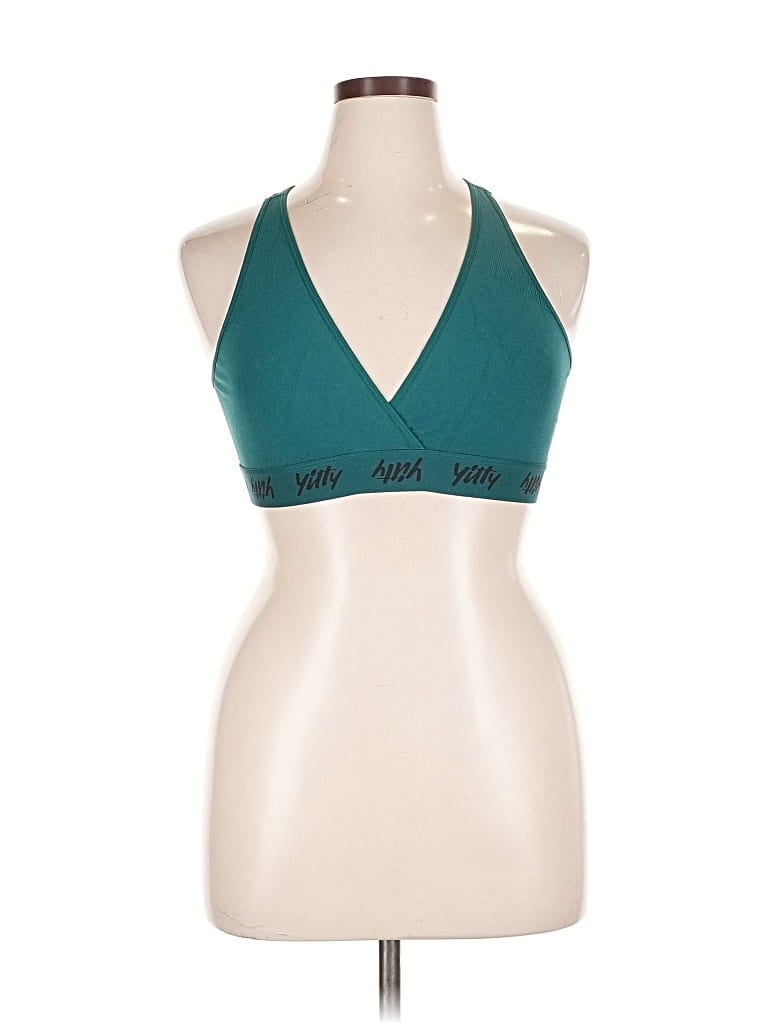Pre-owned Yitty Tank Top Teal Halter Neckline Tops In Blue