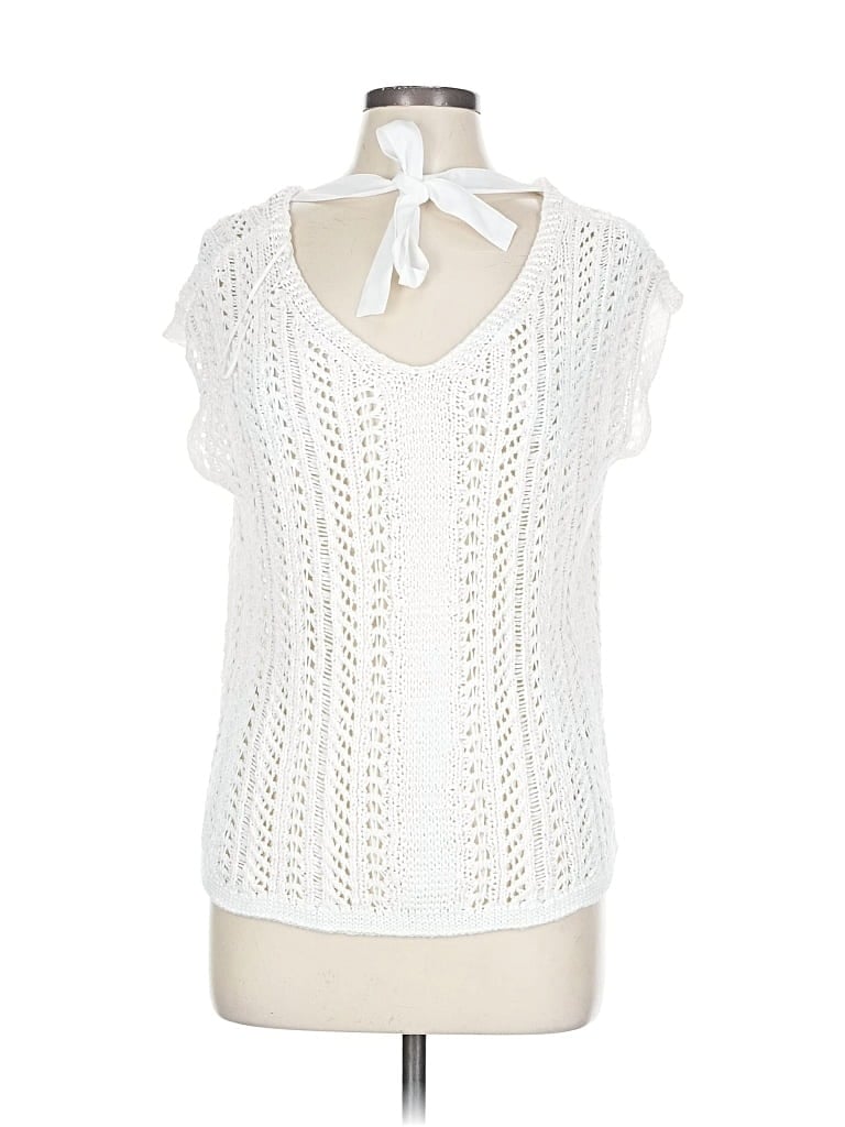 Pre-owned Ann Taylor Loft Outlet Pullover Sweater In White