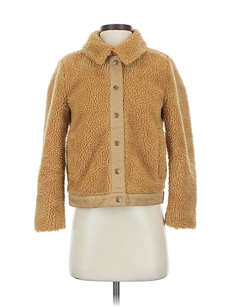 Pre-owned Madewell Faux Fur Jacket In Brown