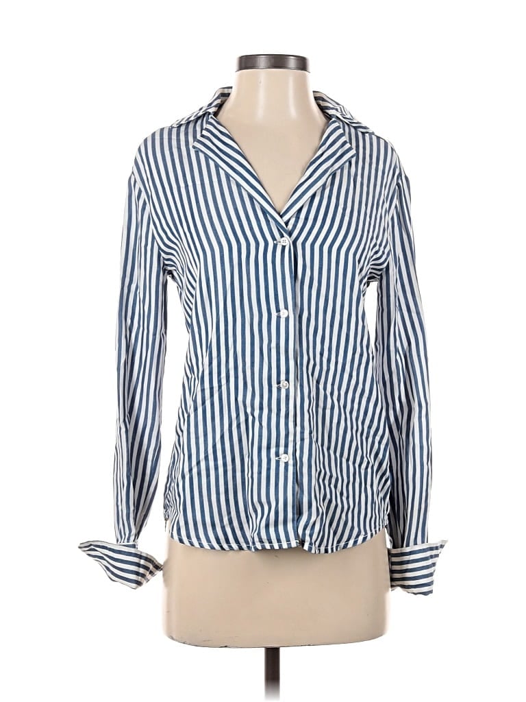 Pre-owned Paige Long Sleeve Blouse In Blue