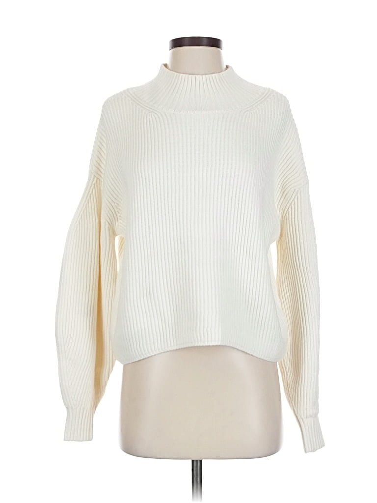 Pre-owned Maeve By Anthropologie Turtleneck Sweater In White