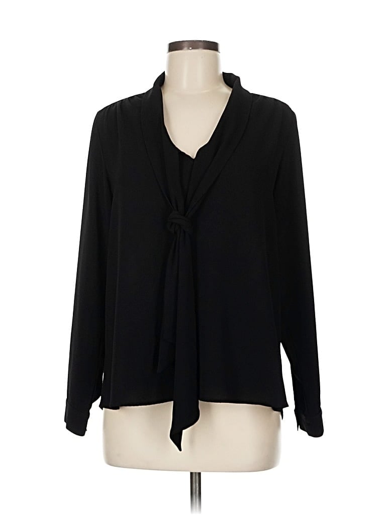 Pre-owned Vici Long Sleeve Blouse In Black