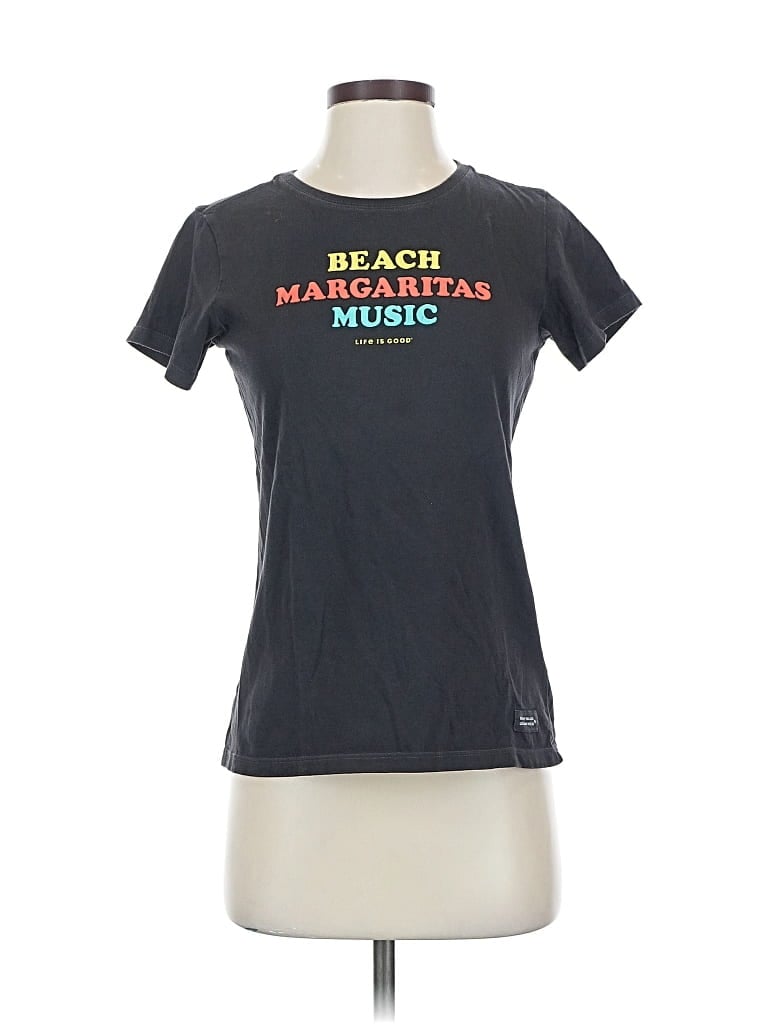 Pre-owned Life Is Good Short Sleeve T-shirt In Black