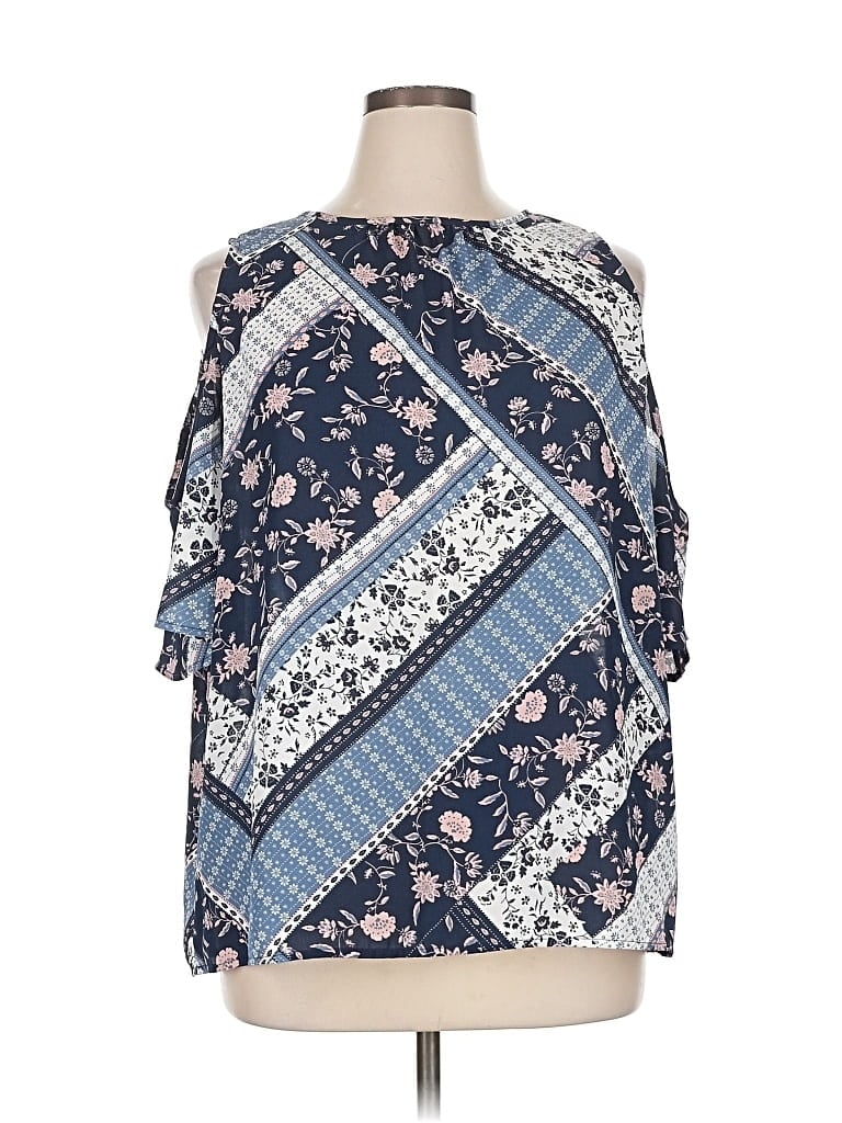 Pre-owned Cooper & Ella 3/4 Sleeve Blouse In Blue