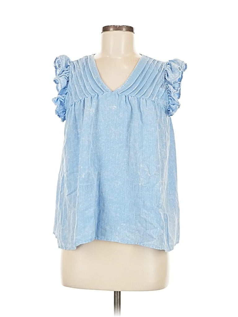 Pre-owned Umgee Sleeveless Blouse In Blue