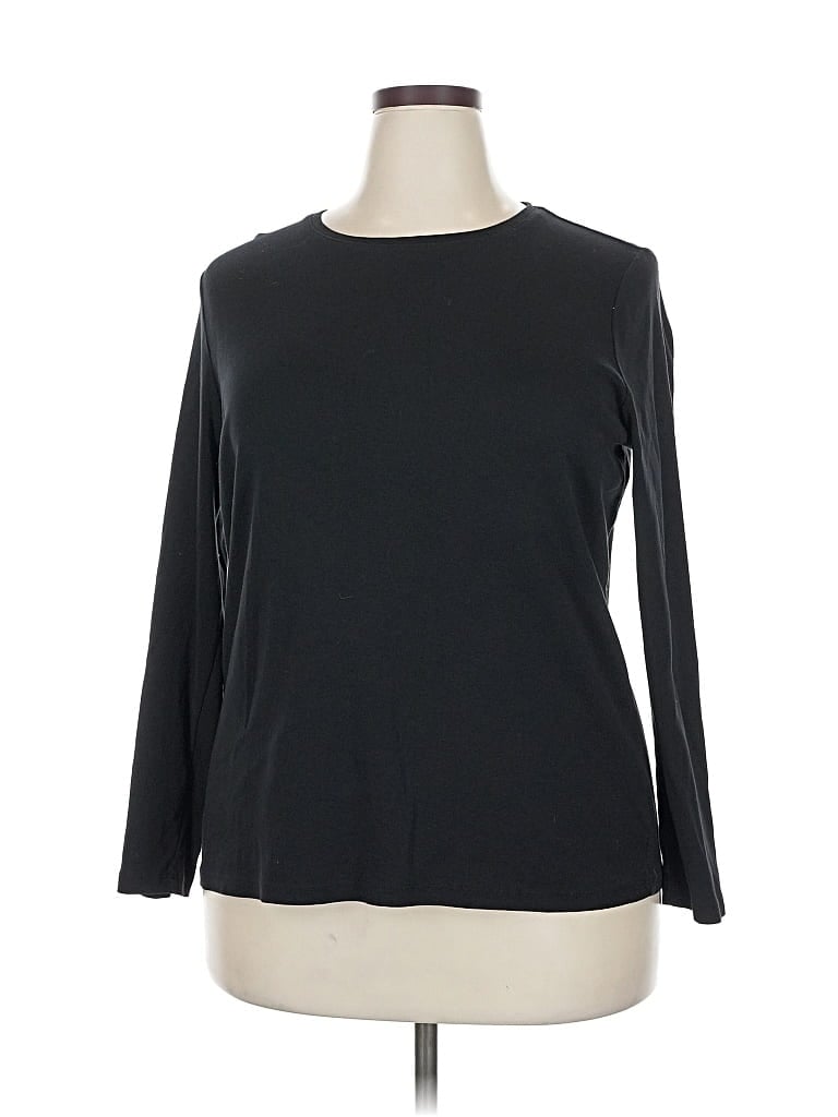 Pre-owned Talbots 3/4 Sleeve T-shirt In Black