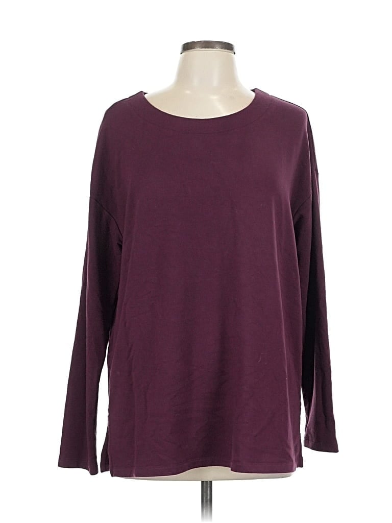 Pre-owned Banana Republic Long Sleeve T-shirt In Burgundy
