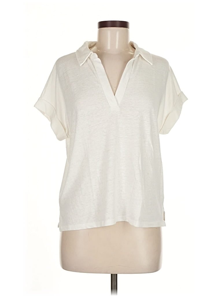 Pre-owned Banana Republic Factory Store Short Sleeve Polo Shirt In White