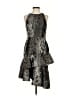 Vince Camuto 100% Polyester Metallic Silver Cocktail Dress Size 2 - photo 1