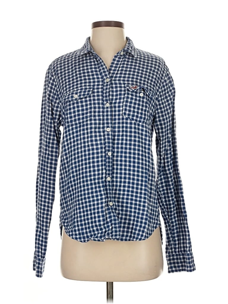Pre-owned Hollister Long Sleeve Button Down Shirt In Blue