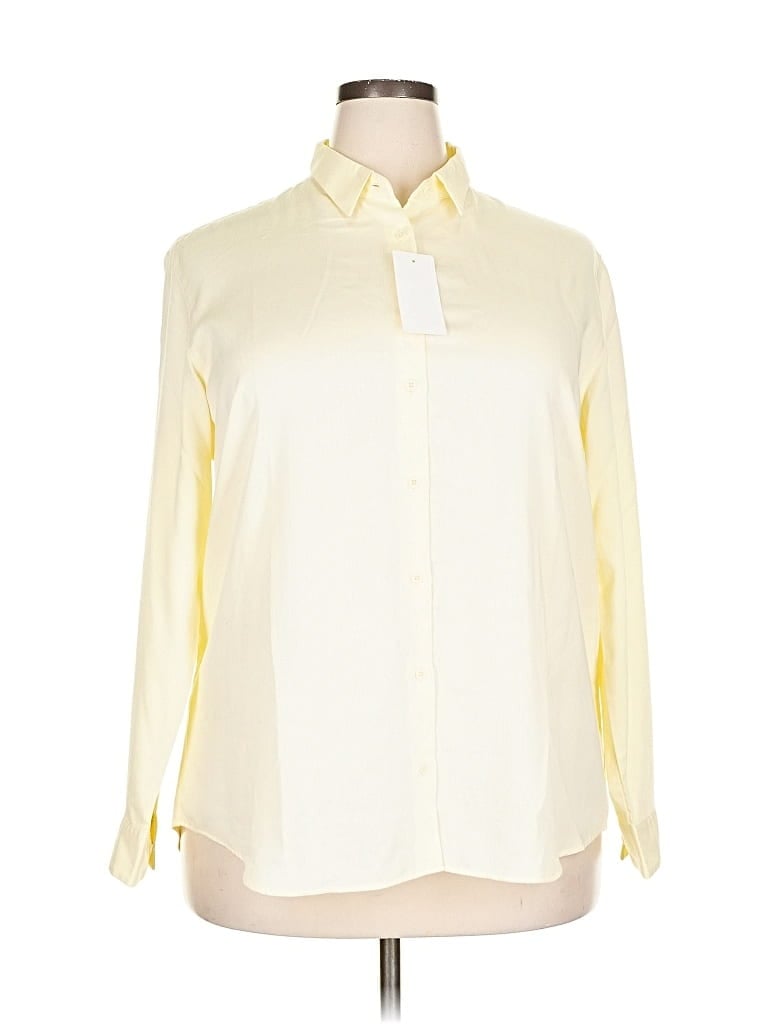 Pre-owned Uniqlo Long Sleeve Blouse In White