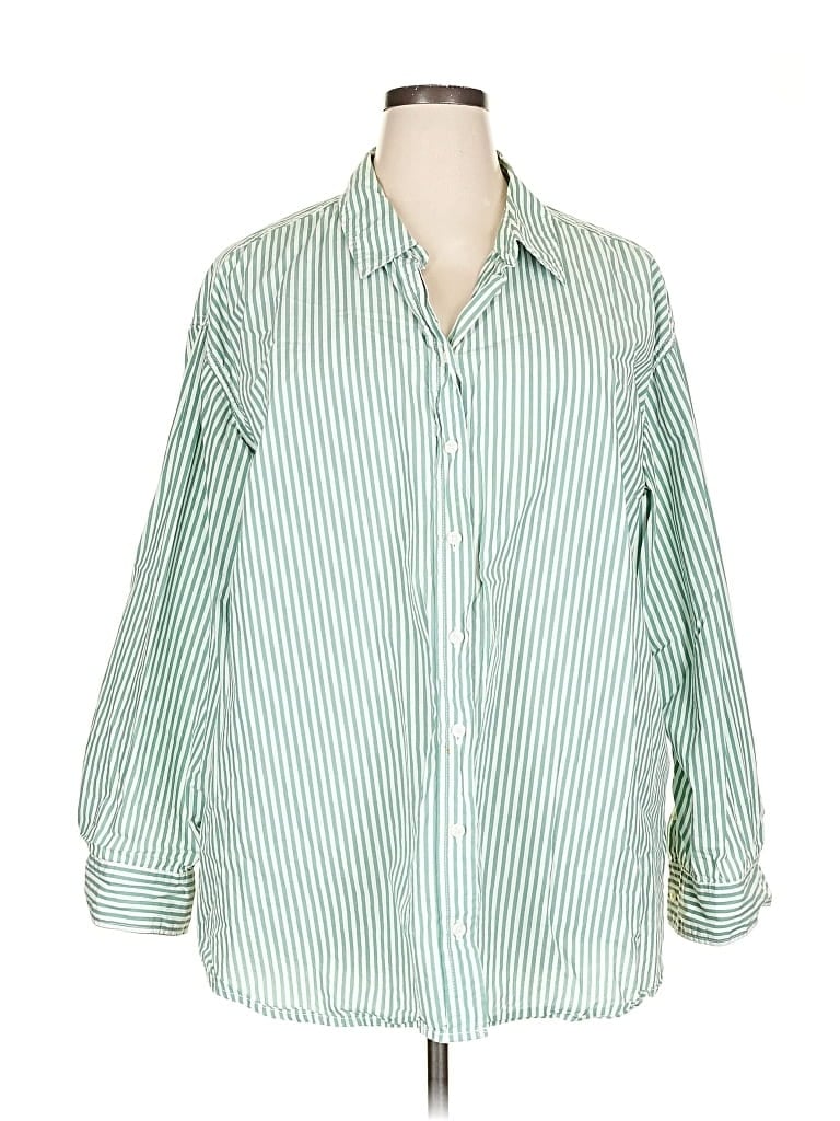 Pre-owned Universal Thread 3/4 Sleeve Button Down Shirt In Green