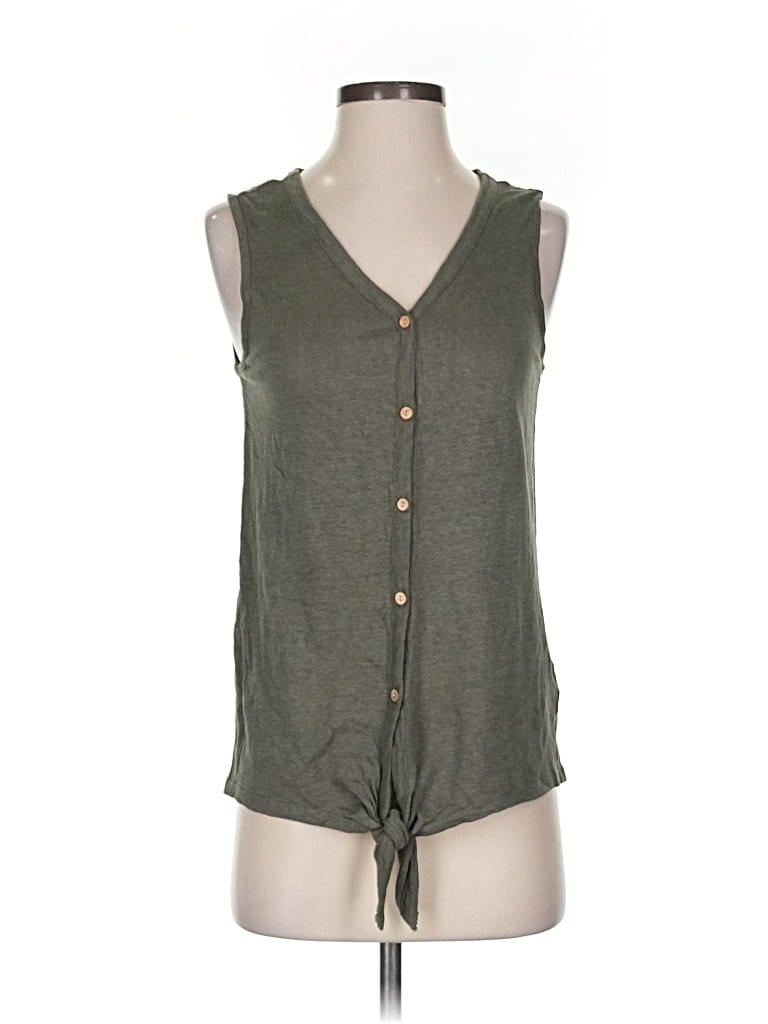 Pre-owned Rachel Zoe Tjx Sleeveless Top Green Plunge Neckline Tops