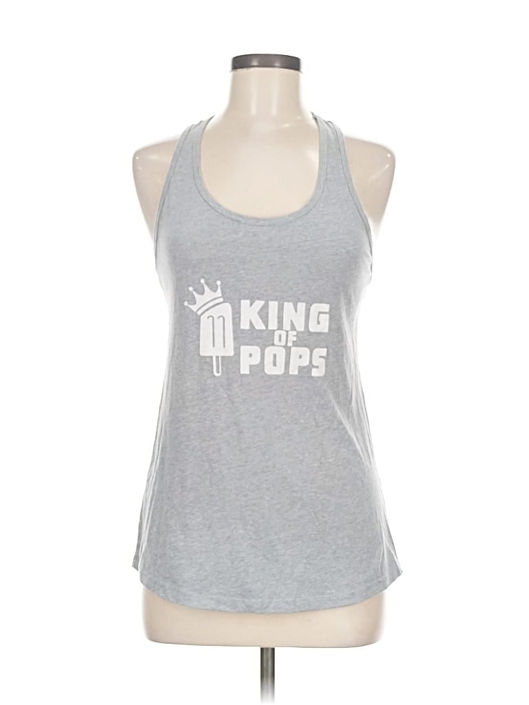 Pre-owned Ideal T Tank Top Gray Halter Neckline Tops