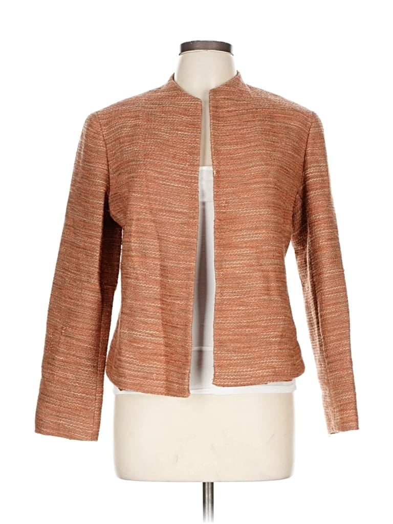 Pre-owned Lafayette 148 Wool Blazer Jacket In Orange