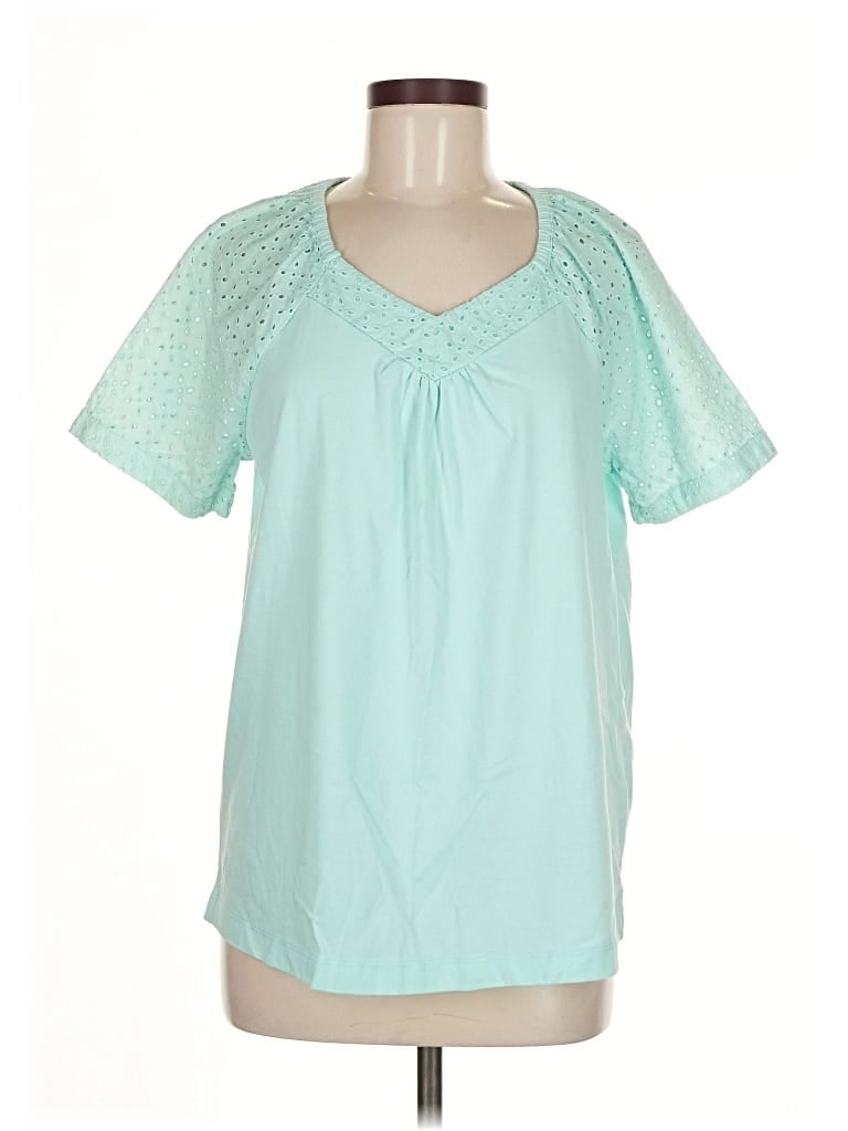 Pre-owned Blair Short Sleeve Blouse In Blue