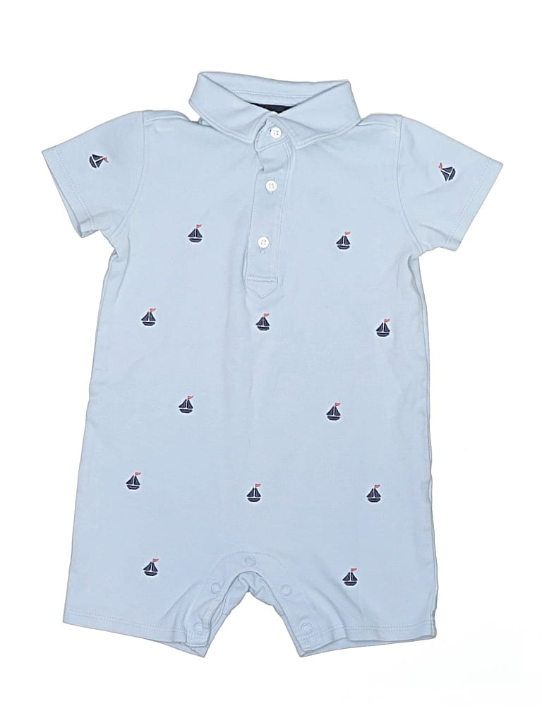 Pre-owned Janie And Jack Babies' Short Sleeve Onesie In Blue