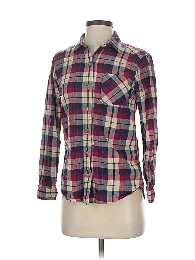 Pre-owned Eddie Bauer Long Sleeve Button Down Shirt In Burgundy