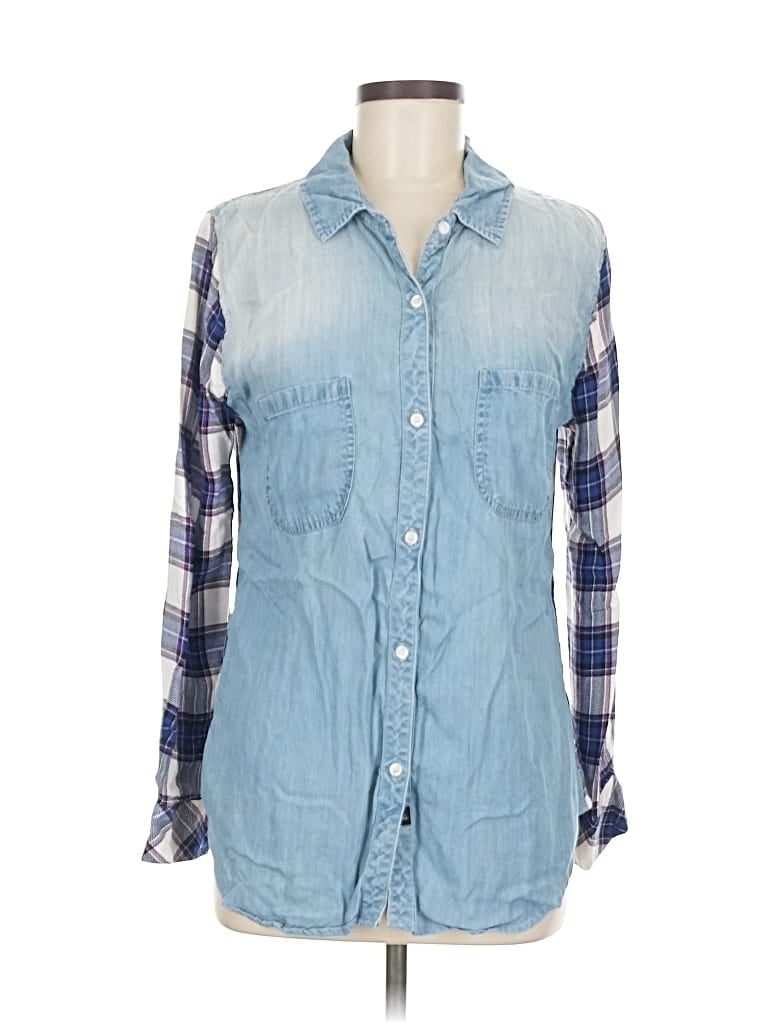Pre-owned Rails Sleeveless Button Down Shirt In Blue