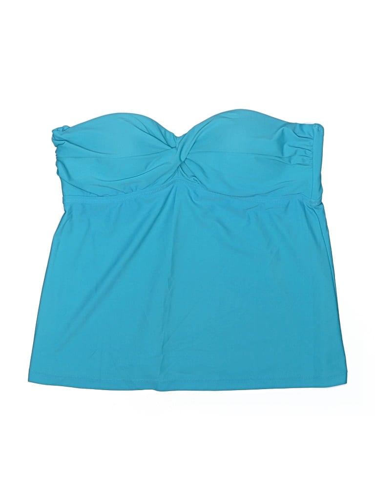 Pre-owned Mossimo Sleeveless Top Teal Strapless Neckline Tops In Blue