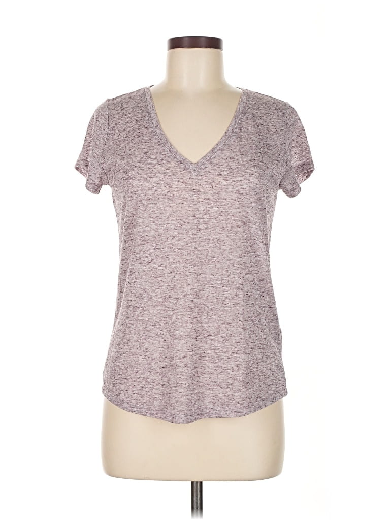 Pre-owned Paige Short Sleeve T-shirt In Burgundy
