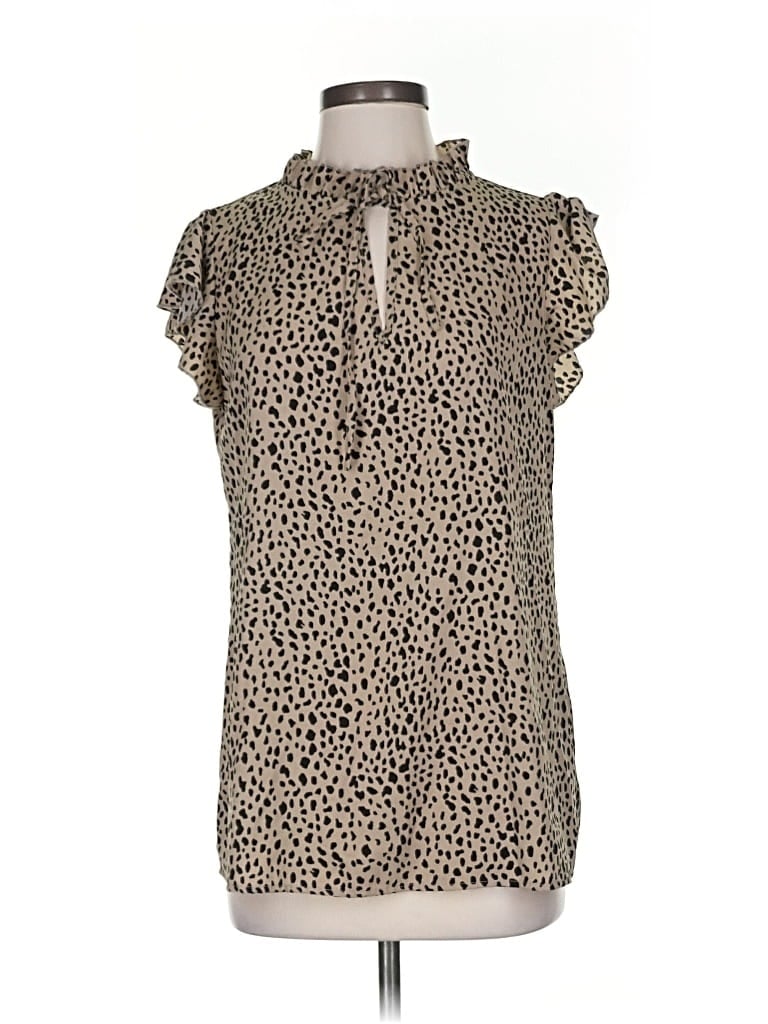 Pre-owned Blooming Jelly Short Sleeve Blouse In Brown
