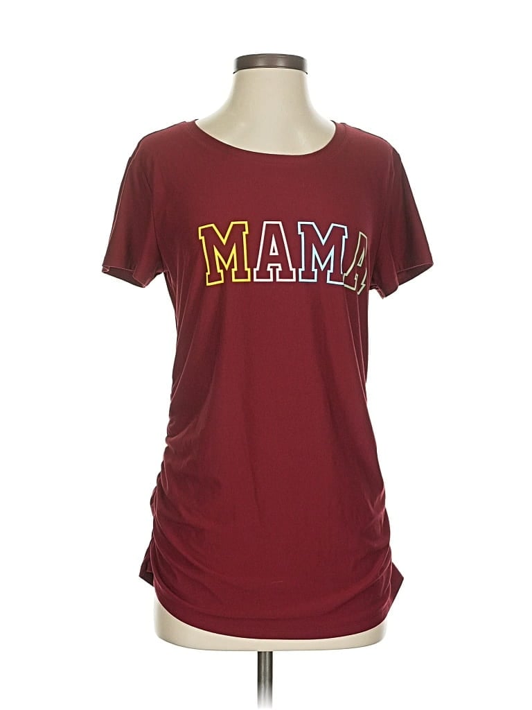 Pre-owned Time And Tru Short Sleeve T-shirt In Burgundy