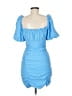 Zara 100% Polyester Polka Dots Blue Cocktail Dress Size M - photo 2