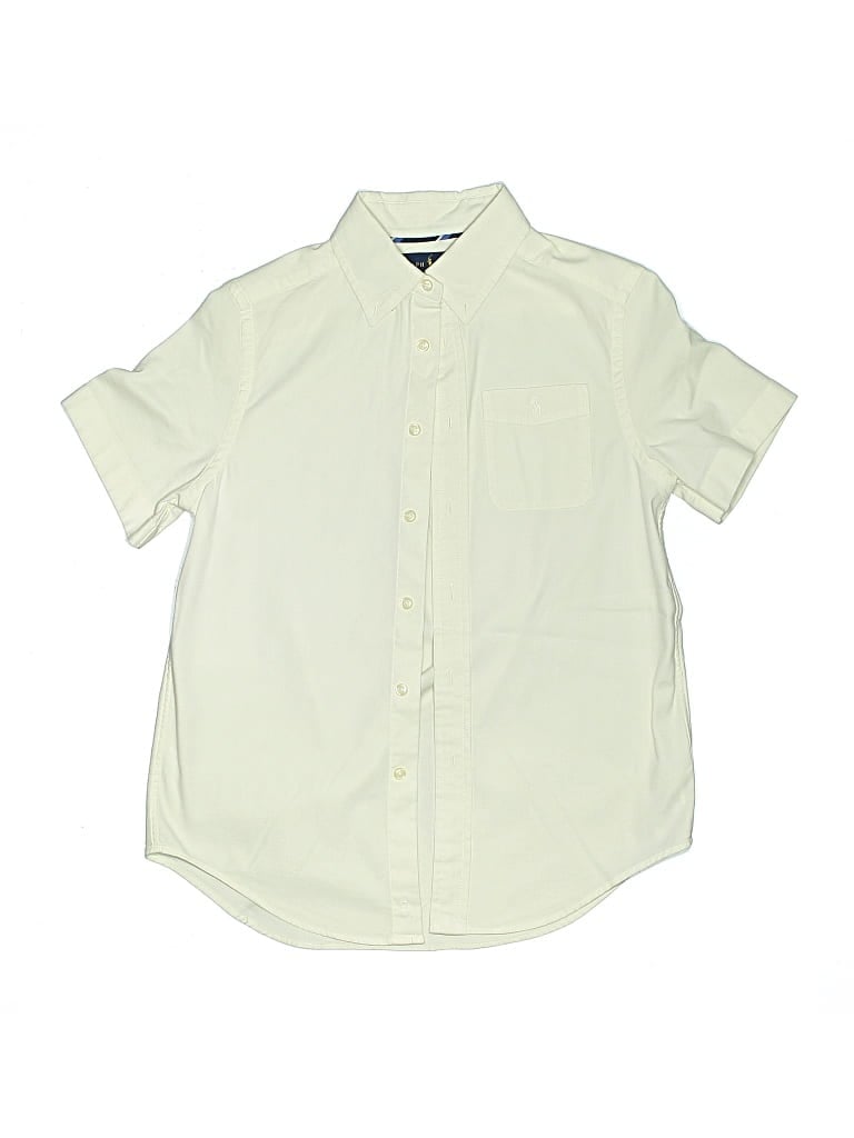 Pre-owned Ralph Lauren Kids' Short Sleeve Button Down Shirt In White