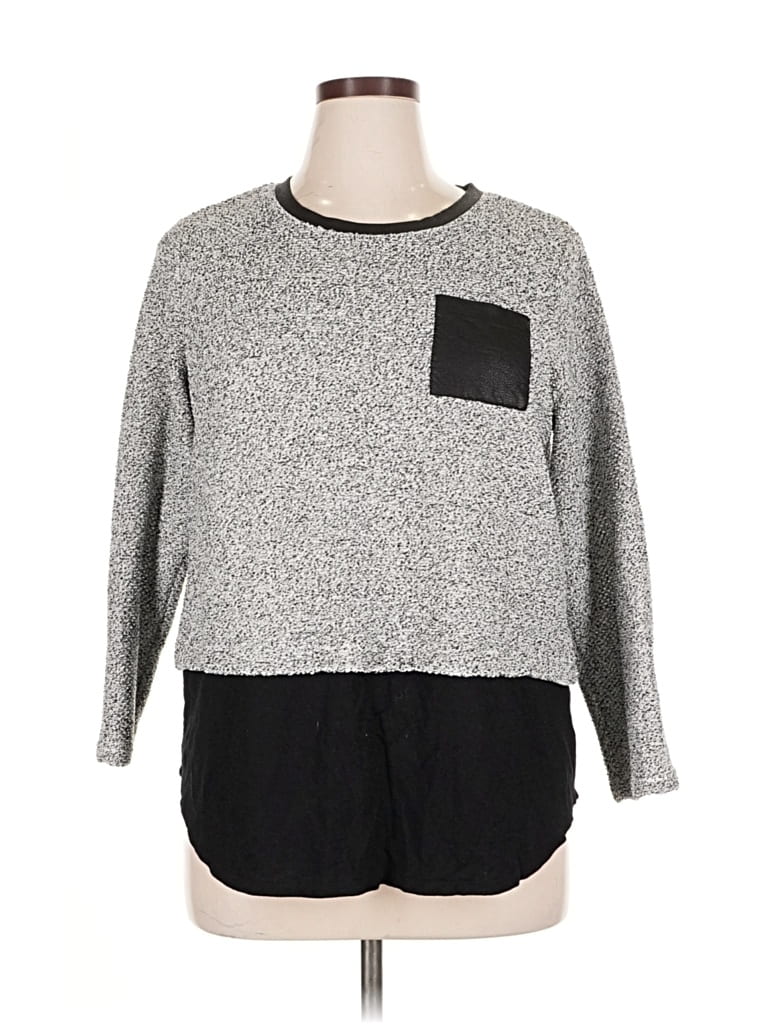 Pre-owned Style & Co 3/4 Sleeve T-shirt In Gray