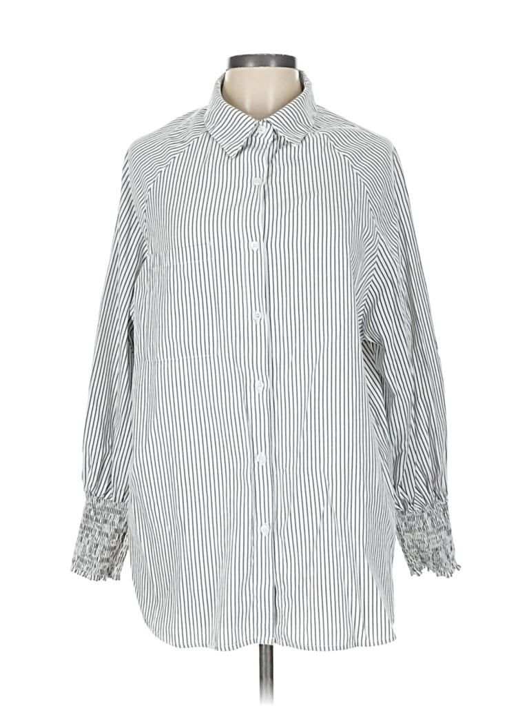 Pre-owned Dokotoo Long Sleeve Blouse In Silver