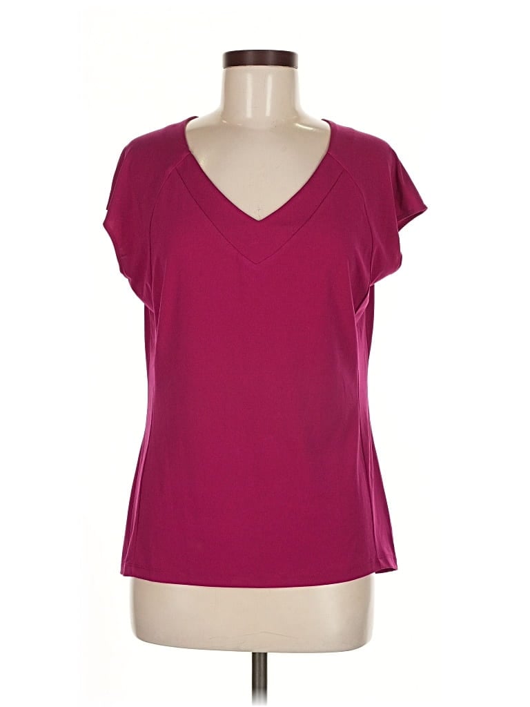 Pre-owned Worthington Short Sleeve T-shirt In Burgundy