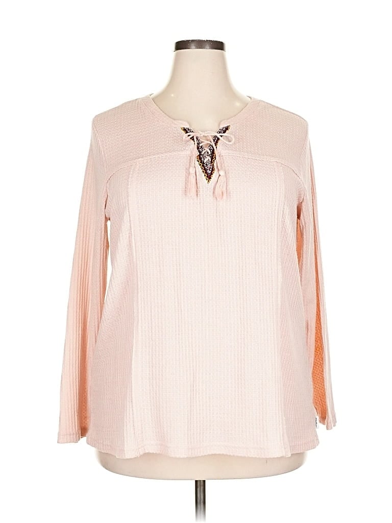 Pre-owned Eddie Bauer Long Sleeve Blouse In Pink