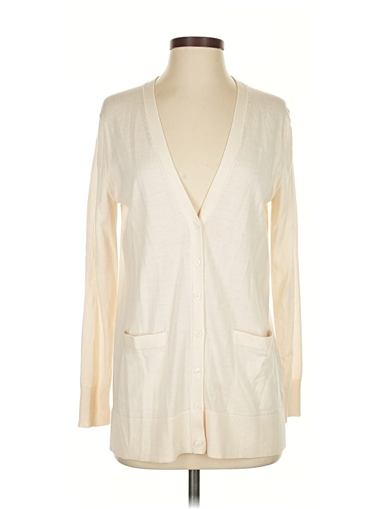 Pre-owned Banana Republic Wool Cardigan Sweater In White