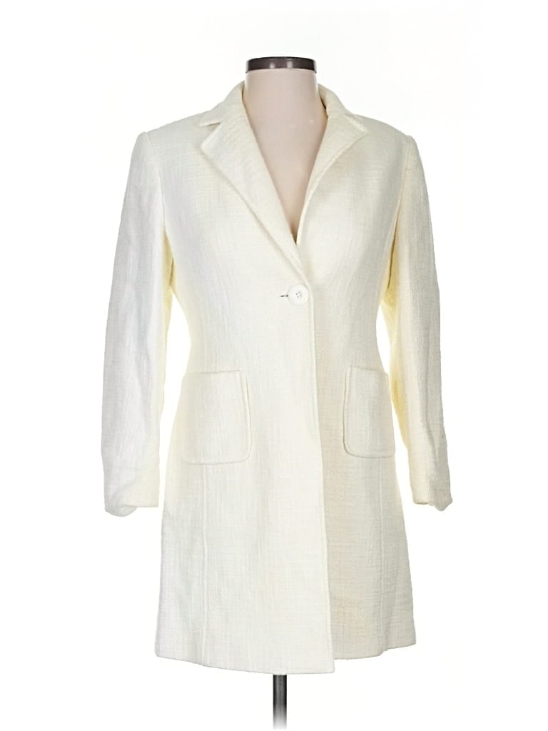 Pre-owned Petite Sophisticate Coat In White