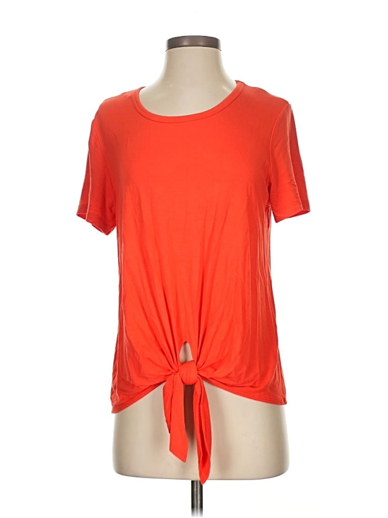 Pre-owned Karen Kane Short Sleeve T-shirt In Orange