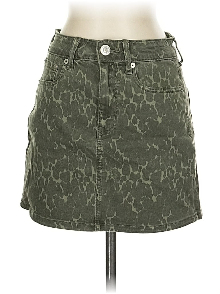 Pre-owned American Eagle Outfitters Denim Skirt In Green