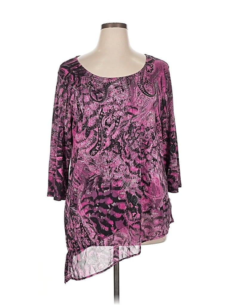 Pre-owned Coral Bay 3/4 Sleeve T-shirt In Purple