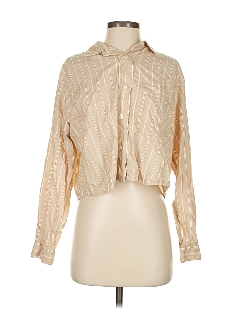 Pre-owned Everlane Long Sleeve Blouse In Brown