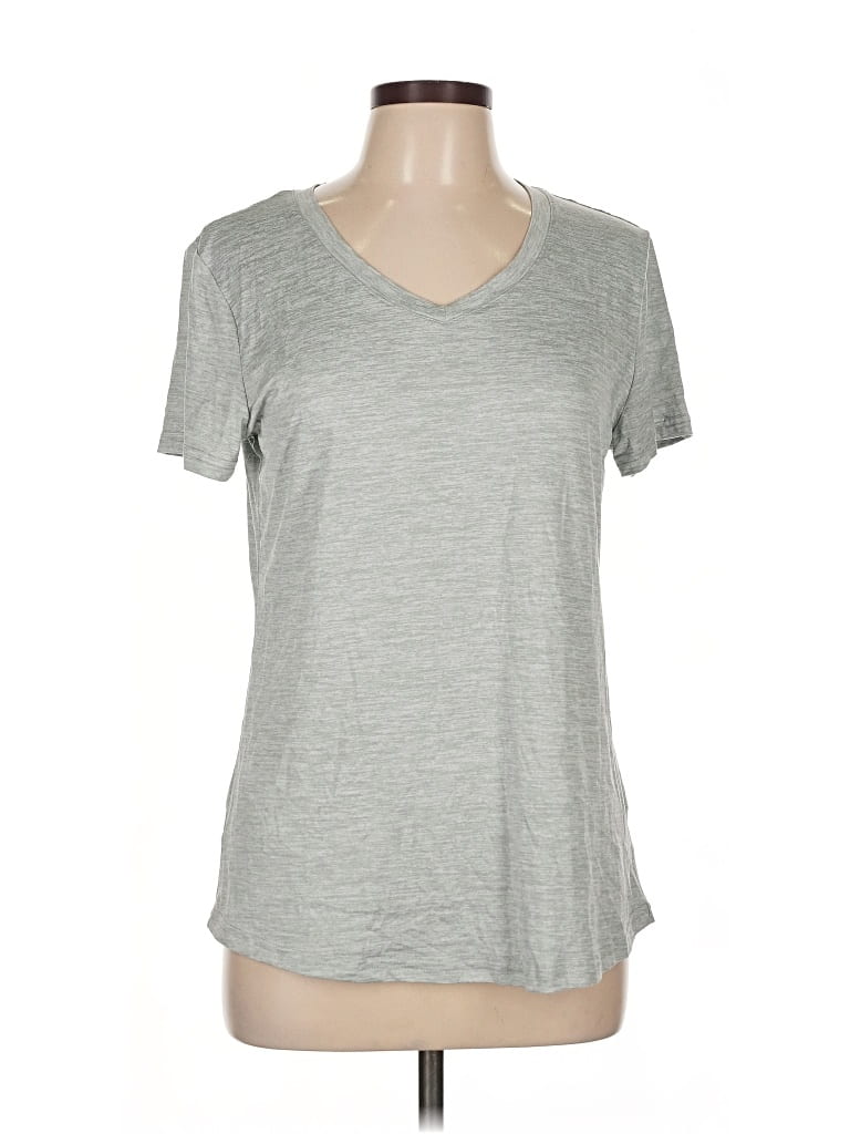 Pre-owned Danskin Short Sleeve Top Gray V Neck Tops