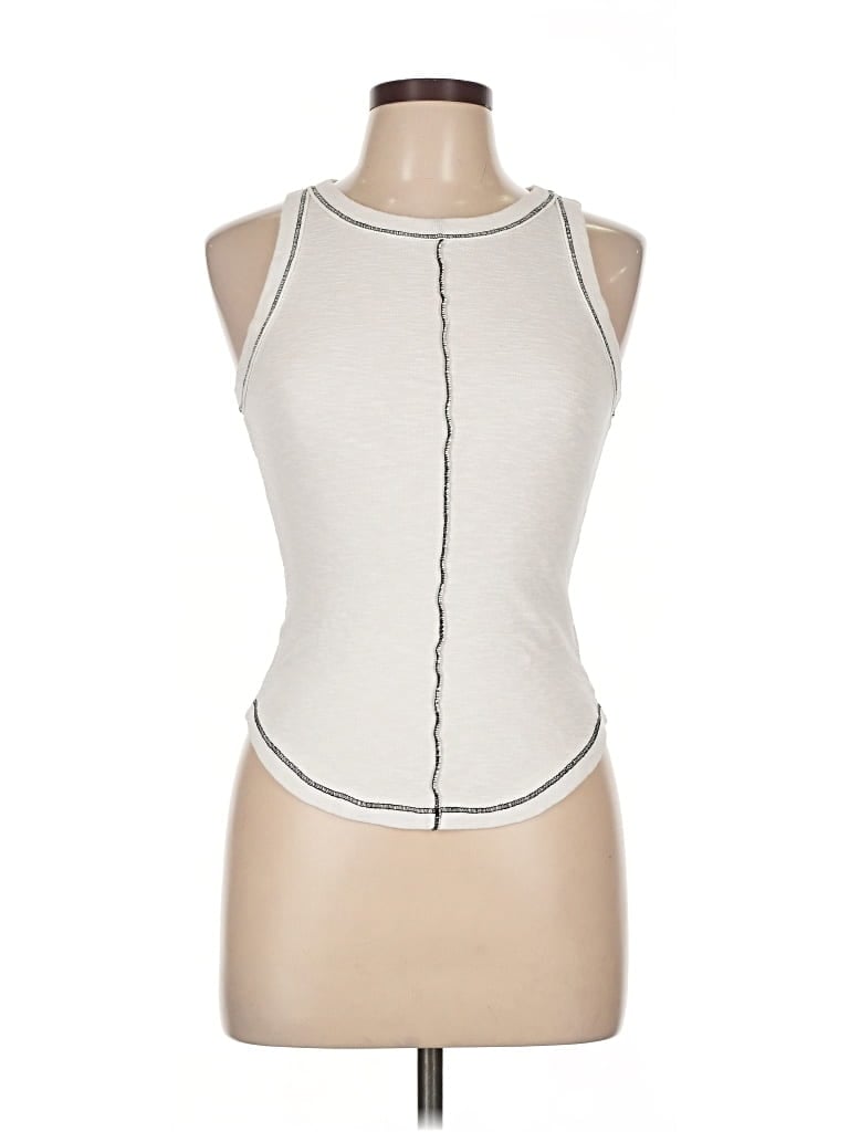 Pre-owned Project Social T Tank Top Ivory Halter Neckline Tops In White