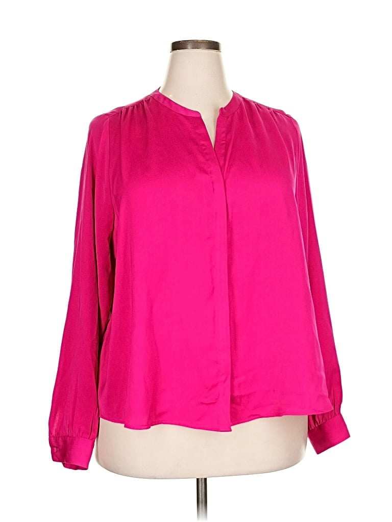 Pre-owned Wonderly Long Sleeve Blouse In Pink