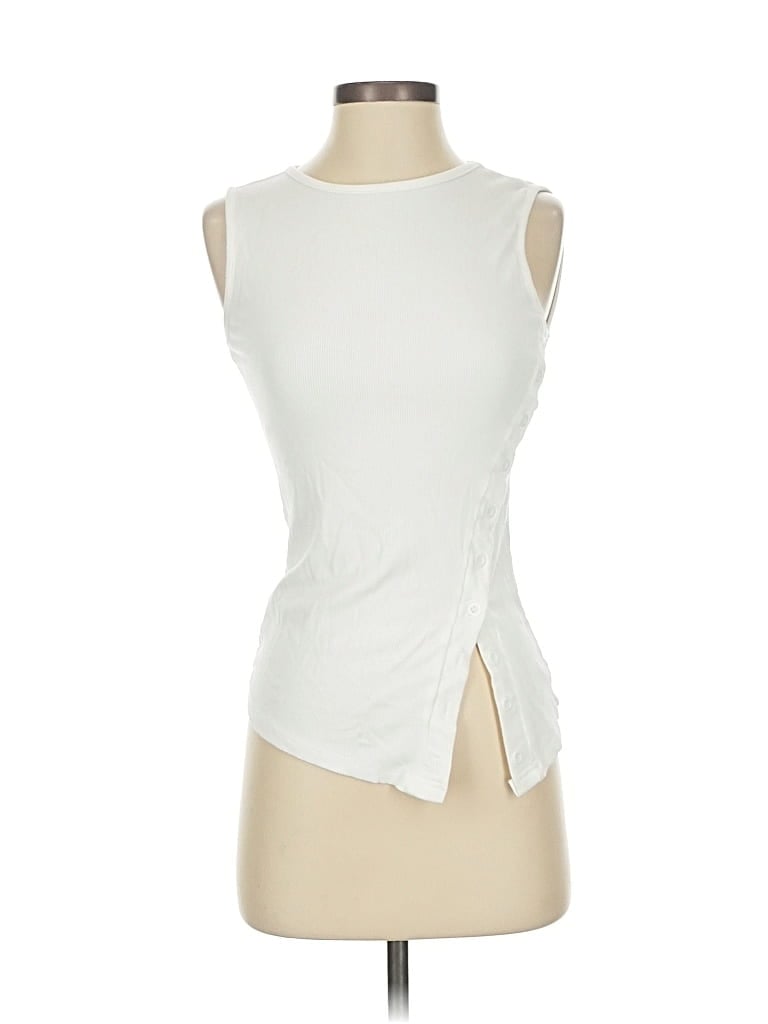 Pre-owned Unbranded Sleeveless T-shirt In White