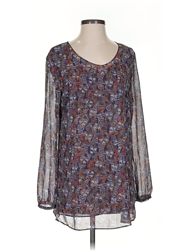 Pre-owned Cabi Long Sleeve Blouse In Blue