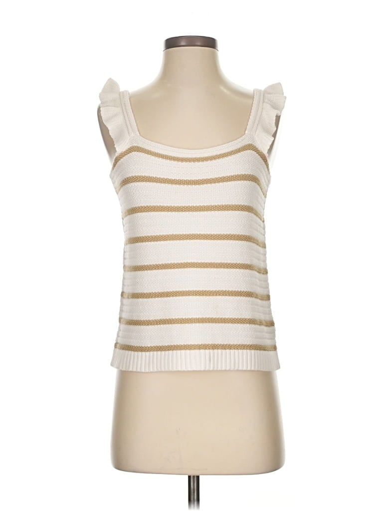 Pre-owned Ann Taylor Loft Sweater Vest In White