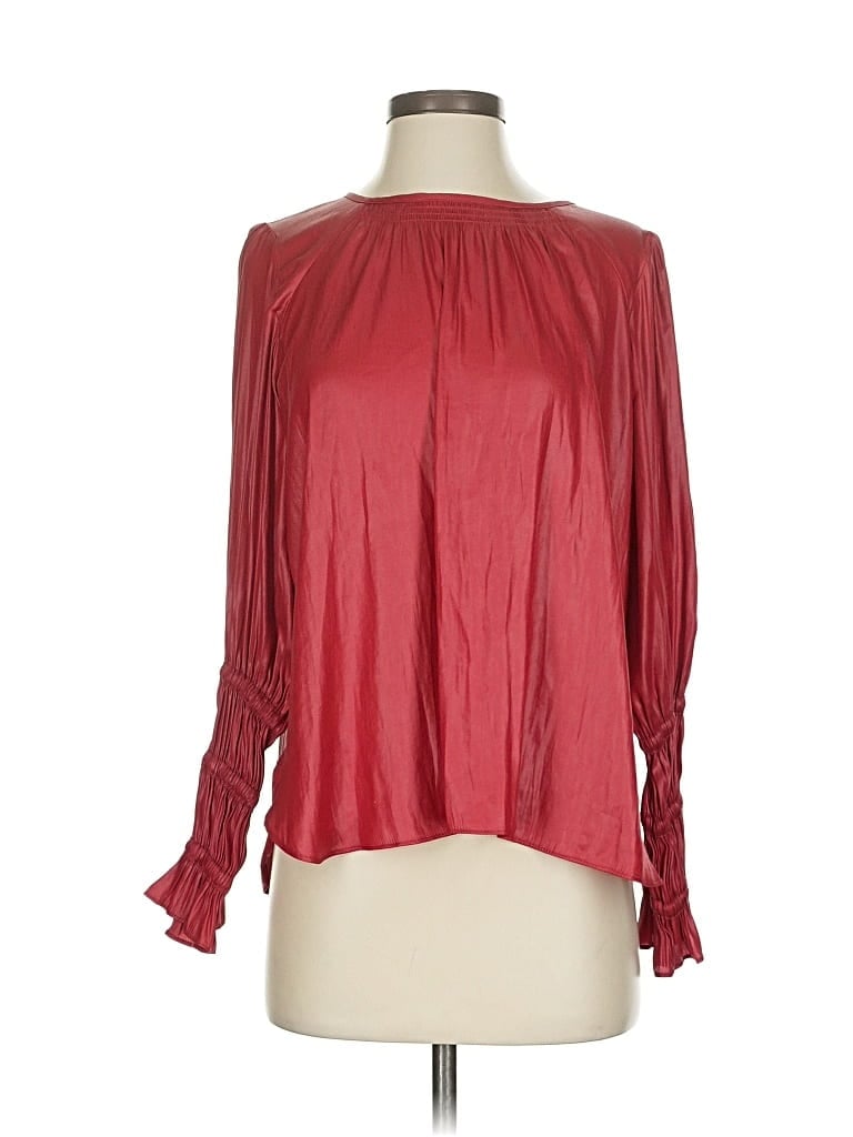 Pre-owned Fab'rik Long Sleeve Blouse In Red
