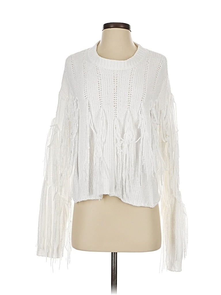Pre-owned Show Me Your Mumu Pullover Sweater In White