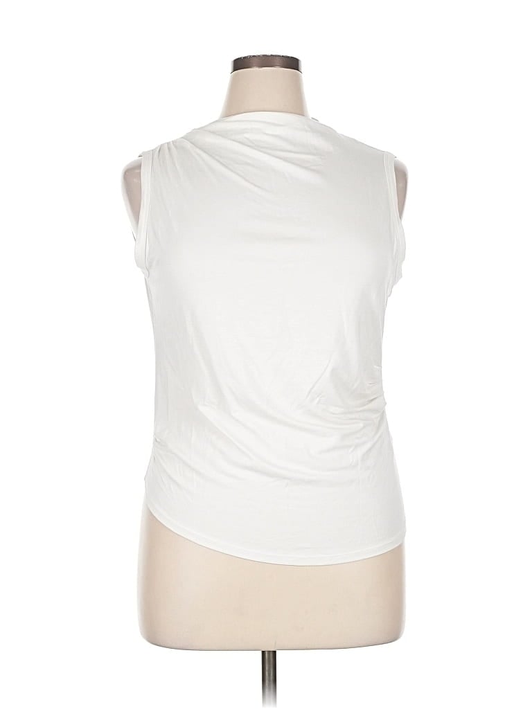 Pre-owned Calvin Klein Sleeveless Top White Cowl Neck Tops